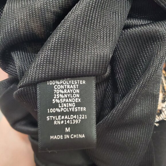 ASTR Brown Black Leopard V-Neck Sleeveless Bodycon Sexy Pin Up Wiggle Dress Sz M - Picture 4 of 6